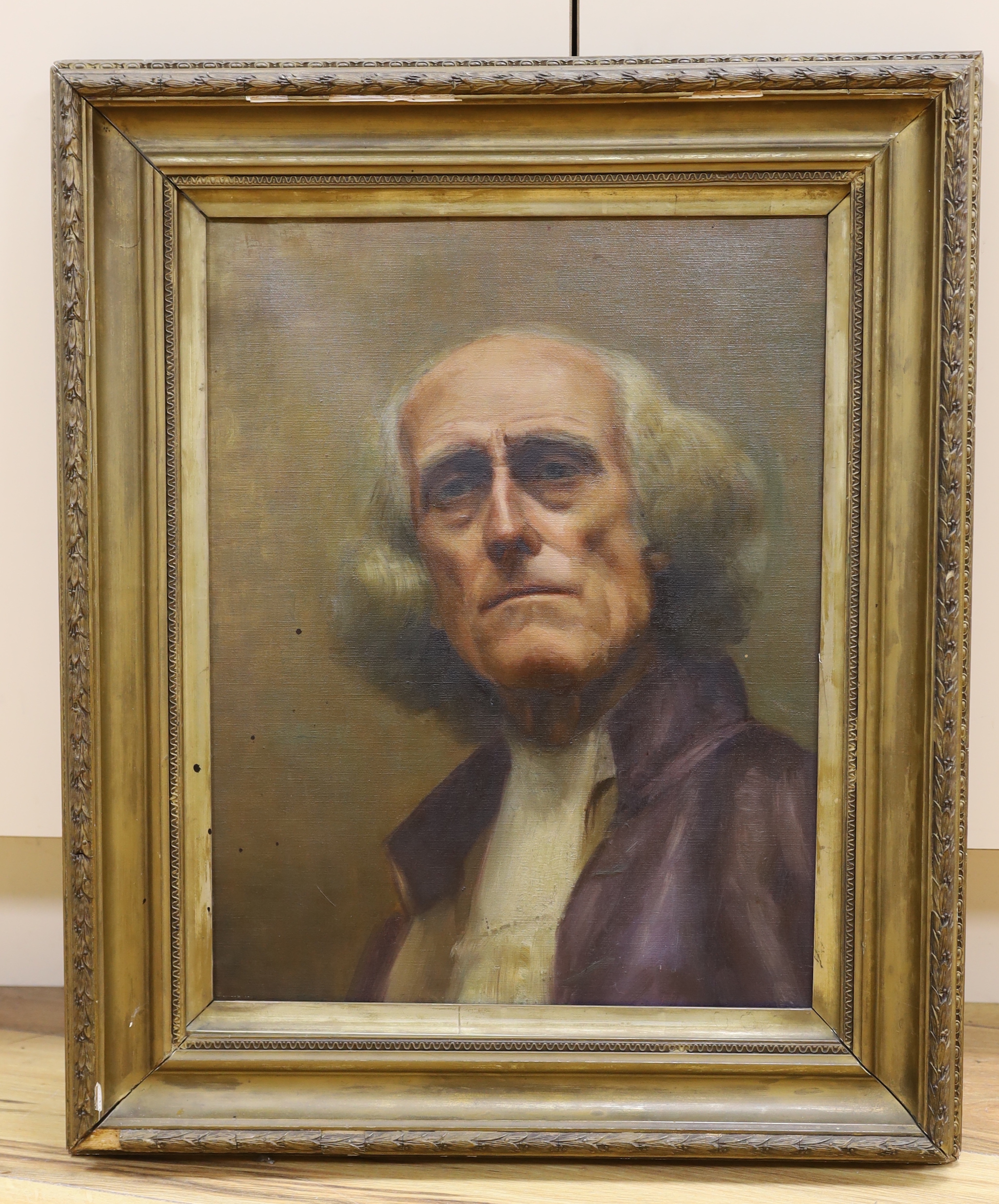 Late 19th / early 20th century, oil on canvas, Portrait of a gentleman, possibly American President, Andrew Jackson, 44 x 34cm